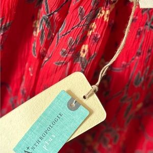 Anthropologie Red Off-the-Shoulder Sundress
